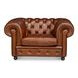 Savile Dark Brown Leather Upholstered Lounge Chair