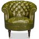 Bastian Britain Green Leather Upholstered Armchair