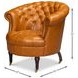 Bastian Tan Brown Leather Upholstered Armchair