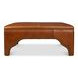 Streetman Havana Brown Leather Upholstered Square Cocktail Ottoman with Nailhead Trim