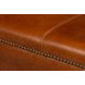 Streetman Havana Brown Leather Upholstered Square Cocktail Ottoman with Nailhead Trim