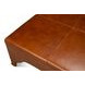 Streetman Havana Brown Leather Upholstered Square Cocktail Ottoman with Nailhead Trim