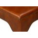 Streetman Havana Brown Leather Upholstered Square Cocktail Ottoman with Nailhead Trim