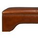 Streetman Havana Brown Leather Upholstered Square Cocktail Ottoman with Nailhead Trim