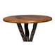 Pewter Leaf Brown Round Planter's Table