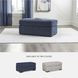 Evansley Navy Performance Fabric Ottoman