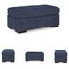 Evansley Navy Performance Fabric Ottoman