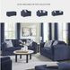Evansley Navy Performance Fabric Ottoman