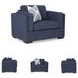 Evansley Navy Performance Fabric Chair And A Half