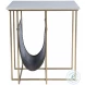 Stephanik White Marble And Leather Magazine Table