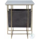 Stephanik White Marble And Leather Magazine Table