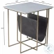 Stephanik White Marble And Leather Magazine Table
