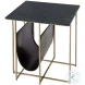 Stephanik Gold and Green Marble Top Magazine Side Table