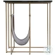 Stephanik Gold and Green Marble Top Magazine Side Table