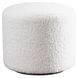 Three Arch White Upholstered Ottoman