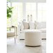 Three Arch White Upholstered Ottoman