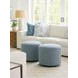 Three Arch Blue Upholstered Ottoman