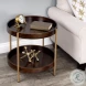 Damirra Natural Wood And Metal Accent Table