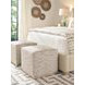 Colby Beige and Brown Upholstered Square Ottoman by Barclay Butera