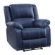 Zuriel Blue Power Recliner with USB Charging