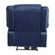 Zuriel Blue Power Recliner with USB Charging