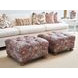 Winslow Red Fabric 27" Upholstered Ottoman with Nailhead Trim