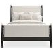 Rhythm Ivory and Black Stained Ash Performance Fabric Queen Upholstered Panel Bed