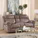 Zubaida Chocolate 87" Glider Reclining Sofa with Console and USB Charging