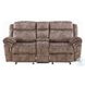 Zubaida Two Tone Chocolate Velvet  78" Reclining Loveseat and Console with USB Charging