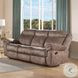 Zubaida Two Tone Chocolate Velvet  78" Reclining Loveseat and Console with USB Charging