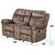 Zubaida Two Tone Chocolate Velvet  78" Reclining Loveseat and Console with USB Charging