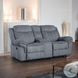 Zubaida Two Tone Gray Velvet 78" Reclining Loveseat and Console with USB Charging