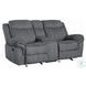 Zubaida Two Tone Gray Velvet 78" Reclining Loveseat and Console with USB Charging