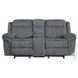 Zubaida Two Tone Gray Velvet 78" Reclining Loveseat and Console with USB Charging