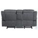 Zubaida Two Tone Gray Velvet 78" Reclining Loveseat and Console with USB Charging
