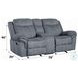 Zubaida Two Tone Gray Velvet 78" Reclining Loveseat and Console with USB Charging