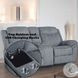 Zubaida Two Tone Gray Velvet 78" Reclining Loveseat and Console with USB Charging