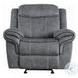 Zubaida Two Tone Gray Velvet Glider Recliner