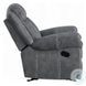 Zubaida Two Tone Gray Velvet Glider Recliner