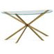 Tess Glazed Gold and Clear Oval Console Table