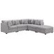 Cambria Gray 5 Piece Modular Sectional with Storage Ottoman