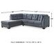 Marleton Denim 2 Piece LAF Chaise Sectional