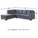 Marleton Denim 2 Piece Sleeper Sectional with LAF Chaise