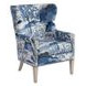 Avery Blue Upholstered Wing Chair with Nailhead Trim