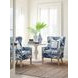 Avery Blue Upholstered Wing Chair with Nailhead Trim