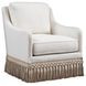 Salt Creek White Upholstered Swivel Chair