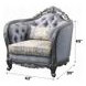 Ariadne Gray Upholstered Lounge Chair with Pillow