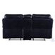Aashi Navy Leather 78" Reclining Loveseat with Console