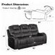 Braylon Magnetite 90" Reclining Sofa with Nailhead Trim