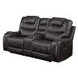 Braylon Magnetite 78" Reclining Loveseat with Console and Nailhead Trim
